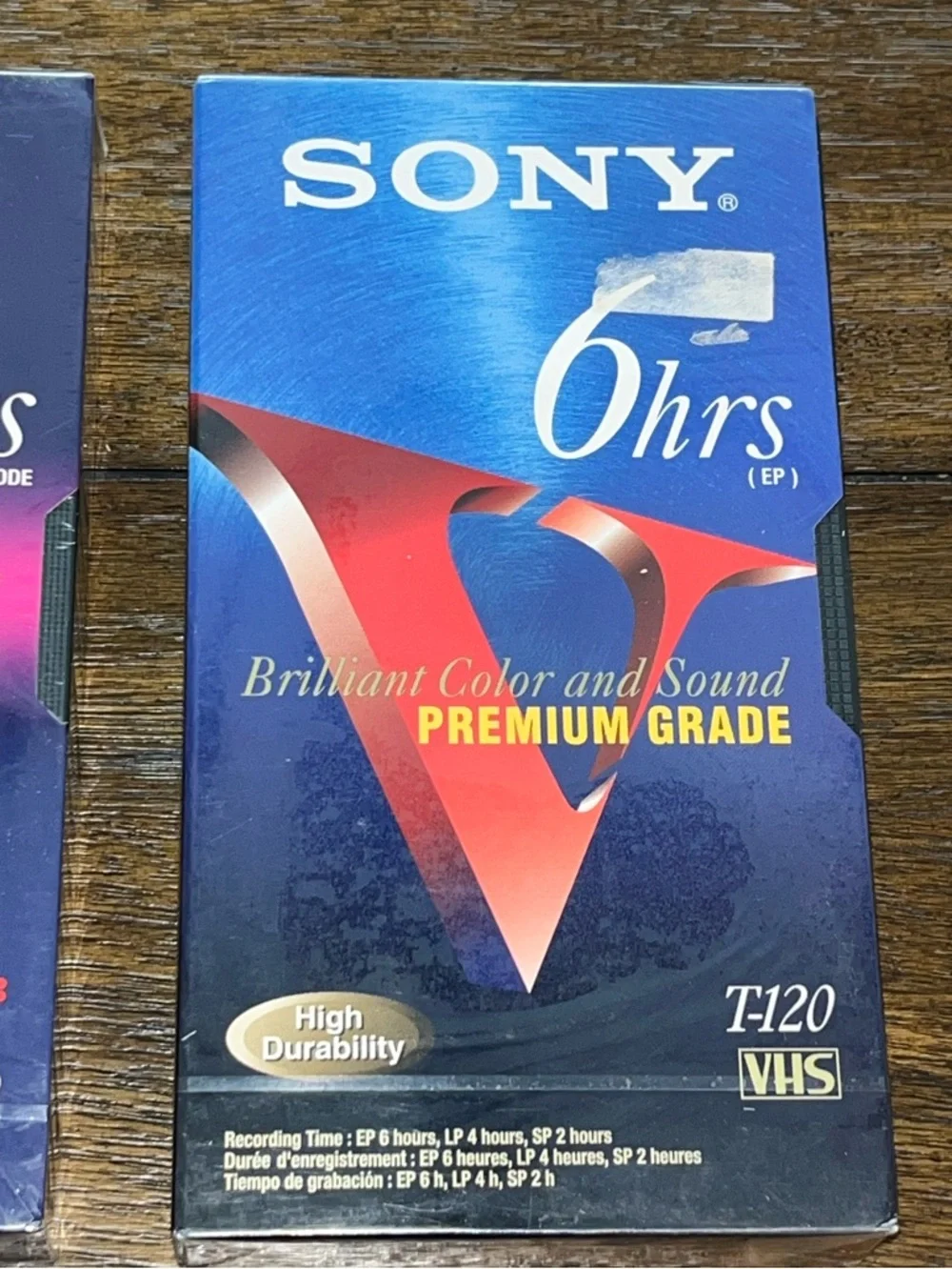 Sony High Quality 6 &8 Hour VHS Tapes: Premium Grade T-120 Lot of 3 New Sealed